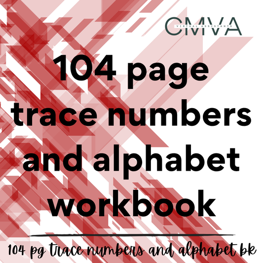 104pg Trace Numbers and Alphabet Workbook